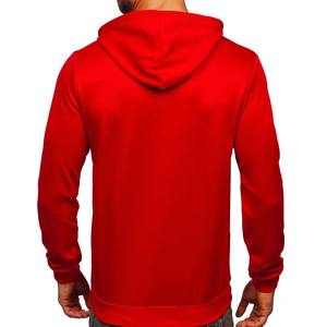 100% Cotton Adult <b>Men</b> Solid Full Pullovers Hoodies for Man Classic Cotton Unisex Sweatshirt <b>Red</b> - Product Image 2