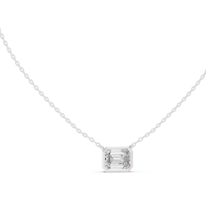 Collar de Diamantes de Corte Esmeralda de 2.5 CT, Cultivados en Laboratorio, VVS-VS EF CVD, Oro Rosa, Amarillo y Blanco de 18 y 14 Quilates, Engaste de Bisel, Joyería Fina - Product Image 3