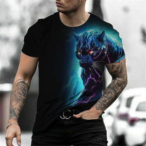 Ropa de calle informal de verano para hombre, camiseta de manga corta, hombros caídos de gran tamaño, camisetas de moda de Color contrastante, estampado de algodón 100% - Product Image 5