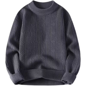Pull en maille d'hiver pour homme de haute qualité, respirant, en coton, avec logo sur le devant, pour temps froid - Product Image 1