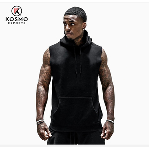 Sudaderas con capucha sin mangas, camiseta sin mangas para hombre, camiseta de poliéster para gimnasio, capucha, chaleco musculoso para hombre, ropa de gimnasio, chaleco deportivo para entrenamiento - Product Image 6