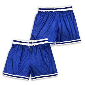 Ropa deportiva Pantalones cortos de baloncesto al por mayor Impreso en blanco BSCI Pantalones cortos de malla de baloncesto bordados para hombres con bolsillos - Product Image 5