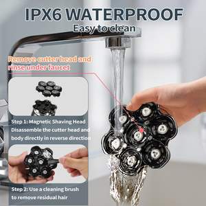 Rasoir rotatif électrique rechargeable pour hommes, tondeuse pour crâne chauve avec design portable, rasoir lavable et étanche pour le visage et le corps - Product Image 4