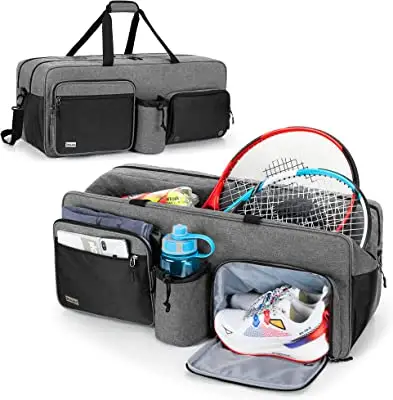 टेनिस Duffle बैग के साथ 7 रैकेट क्षमता, टेनिस रैकेट बैग अलग हवादार जूता डिब्बे के साथ अप करने के लिए Mens टेनिस के लिए 13