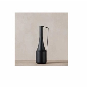 Jarrón de mesa de Metal decorativo negro moderno de alta calidad, Metal moderno de jarrón de mesa, jarrones de Metal para decoración de sala de estar de oficina en casa - Product Image 4
