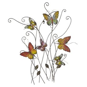 Diseño rústico de mariposas y plantas, paisaje personalizado, artesanías decorativas, nuevo aspecto excelente, marco de artes de pared de Metal, precio asequible - Product Image 2