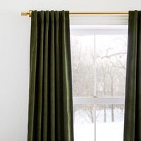 Rideaux en velours vert mousse, doux, en mélange de coton, de haute qualité, de luxe, style indien, à passe-tringle, pour décoration hospitalière
