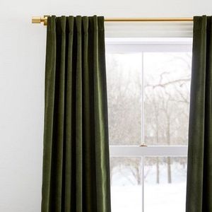 Moss Green Velvet Curtains Soft Cotton Blend Window Treatments High Quality Luxury Indian Rod Pocket for Hospital Decoration - Product Image 5