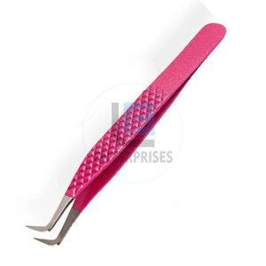 Pince à épiler professionnelle en acier inoxydable à pointe aiguisée à 90 degrés pour extensions de cils, avec logo personnalisé et pointe Nano Grip de haute qualité - Product Image 1