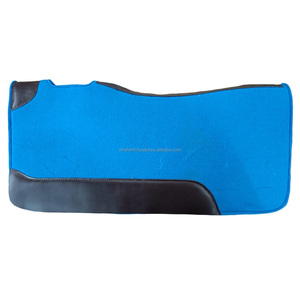 Tapis de selle de course de chevaux Western personnalisable en cuir indien véritable avec feutre synthétique 30x30/32x32 pouces taille pliée équestre - Product Image 1