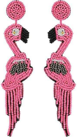 Boucle d'oreille perroquet perlé à la mode meilleur ton emballage personnalisé pendentif perle de rocaille perroquet exagéré par glowin fashion