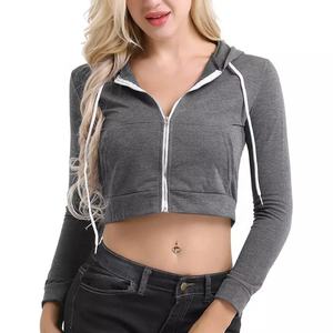 Sudadera con Capucha de Manga Larga para Mujer, con Estampado OEM, Transpirable, Estilo Crop Top, para Invierno - Product Image 3