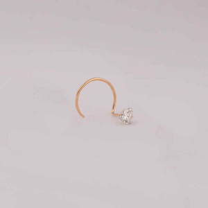 Impresionante Diseño Minimalista, Diamante Cultivado en Laboratorio de Corte Redondo de 0.20 CT, Oro Sólido de 14 Quilates, Pin para la Nariz, Creación de Joyería Especial para Niños - Product Image 4