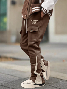 Comfortable Loose Sports Sweatpants Made From Nylon With Soft <b>Stretchy</b> Fabric Ideal for Casual Wear Cargo Sweatpants - Product Image 5