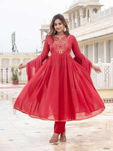 Traje Anarkali bordado para mujer en estilo indio y pakistaní Punjabi Shalwar Kameez para bodas festivas y fiestas Diwali Kurti" - Product Image 3