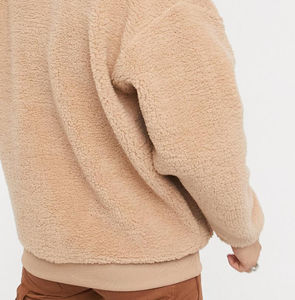 OEM <b>Men's</b> High Quality Basics Cotton Blended <b>Sherpa</b> <b>Fleece</b> Hoodie Custom Logo 400 Grams Washed Technique Customized Oversized - Product Image 6