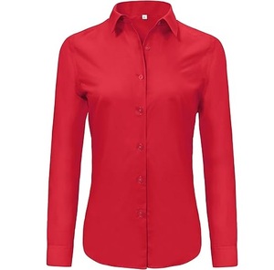 Chemise à manches longues à carreaux vintage pour femme, chemisier de bureau, vêtements d'affaires d'été, vente en gros OEM, respirant, 100% coton - Product Image 1