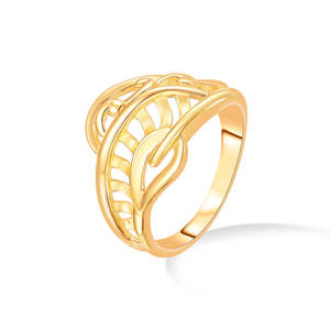 Elysian Twist Rose Gold Plated <b>Opening</b> Cluster <b>Ring</b> for Women - Product Image 3