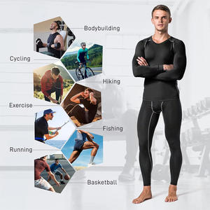 Camiseta de entrenamiento de compresión con logotipo personalizado para hombre, camiseta de entrenamiento de secado rápido de manga larga para deportes de Fitness, transpirable a prueba de viento de talla grande - Product Image 5