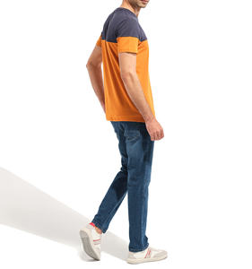 Top qualité nouveau design deux tons couleur style personnalisé à manches courtes col rond t-shirt d'été pour hommes - Product Image 3