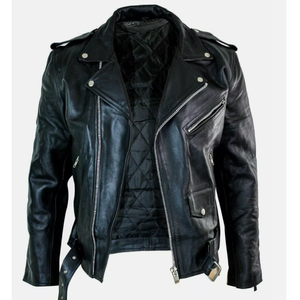 Chaquetas de cuero suave de piel de cordero de motorista acolchado genuino 100% para hombre, chaqueta de cuero de Color personalizado para hombre - Product Image 1