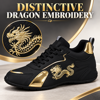 Chaussures de marche pour femmes à marque privée, baskets basses brodées dragon, production de chaussures OEM ODM