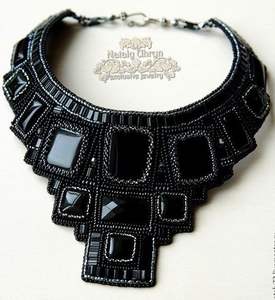 Vintage Style Beaded Chain <b>Necklace</b> with Embroidered Collar for Party Occasions - Product Image 1