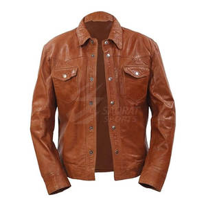 Camisas de cuero para hombre de alta calidad de Material duradero más vendido, camisas de cuero transpirables ligeras para hombre - Product Image 2