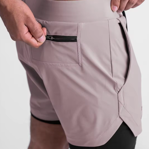 กางเกงขาสั้นตาข่ายสำหรับผู้ชายผ้าโพลีเอสเตอร์แบบมีเชือกรูดมีสองชั้น5นิ้วพิมพ์ซับลิเมชัน100% ตามสั่ง - Product Image 6