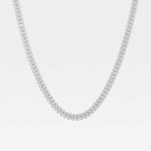 Collar de Tenis de Diamantes de Laboratorio y Oro Blanco Sólido de 18k para Mujer, Joyería de Diamantes de Lujo, Collar con Colgante Personalizado - Product Image 3