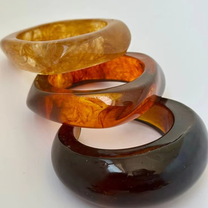Résine utilisant BANGLE LUXE Bijoux Résine Géométrique Bracelet Cadeau Marbre Ambre Irrégulier Acrylique Bracelet pour Femmes Filles - Product Image 6