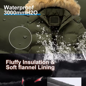 Wholesale New Style Men's Vintage Knitted Puffer <b>Jacket</b> Breathable Plus Size <b>Fur</b> <b>Hood</b> Zipper Full Sleeves Bubble Design Two - Product Image 4