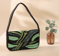Sacs à bandoulière tendance de luxe faits à la main avec perles de verre, style Staud, légers et écologiques en polyester pour les fêtes d'été
