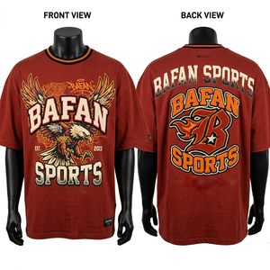 Camiseta Oversize para Hombre, Algodón Premium Beige, Gruesa y Suave, con Impresión de Logotipo Personalizado, 100% Algodón, Corte Holgado - Product Image 3