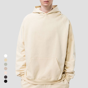 Vêtements de rue décontractés de haute qualité sweat à capuche en éponge française sweat à capuche surdimensionné poids lourd impression bouffante sérigraphie logo sweats à capuche personnalisés pour hommes - Product Image 1