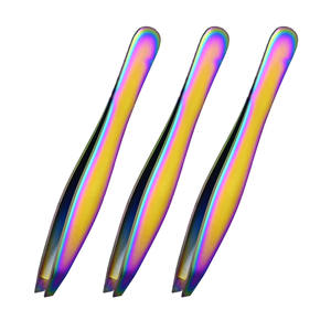 Pince à épiler personnalisée à pointe inclinée pour l'épilation et le retrait des sourcils en acier inoxydable léger. - Product Image 5