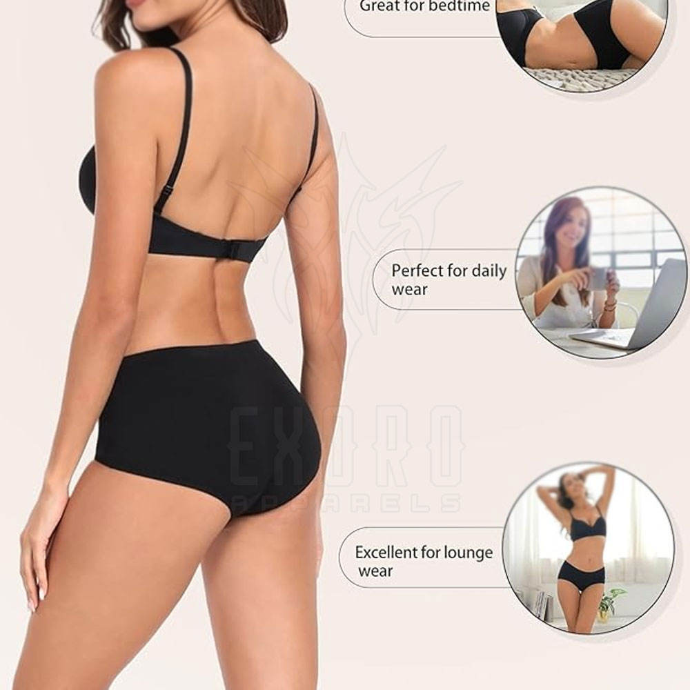 Women Panties Solid Knitted Soft Cotton Underwear Breathable Fabric Everyday Wear Lingerie Bulk Supply