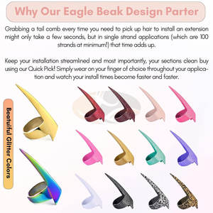 Pince à cheveux professionnelle en acier inoxydable pour usage commercial, durable, pour dreadlocks, perruques, bouclage, tissage, tressage, peigne à cheveux - Product Image 4