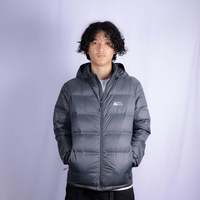 Doudoune Homme Ultra Légère Écologique en Duvet d'Oie Qualité Supérieure à Capuche Longue Sans Coutures Manches Classiques