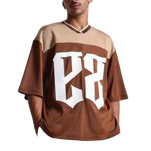 Maillot de football en polyester à logo imprimé personnalisé, séchage rapide, patchwork, haute qualité, maillot de basketball surdimensionné, t-shirts pour hommes - Product Image 1