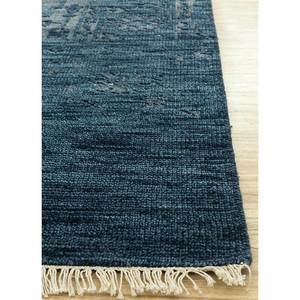 Alfombra de Lana Azul Savana, Anudada a Mano, con Medallón, para Entrada, Dormitorio, Pasillo, Rectangular 9x12, Tipo Rompecabezas, de Yute de 10mm, para Decoración del Hogar - Product Image 4