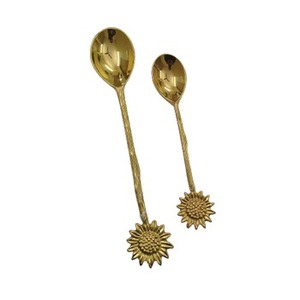 Cuillère de mariage en acier inoxydable couleur or avec manche en laiton vintage de l'Inde idéale aussi pour les accessoires d'ustensiles de cuisine Hotelware - Product Image 4