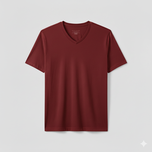 Camiseta Clásica de Cuello en V para Hombre, Textura Suave, Estilo Diario Duradero - Product Image 1