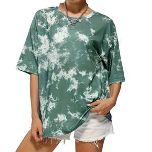 Camiseta Tie Dye de alta calidad para mujer, Camiseta con estampado de diseño personalizado para mujer, ropa de calle con logotipo personalizado, camisetas de moda para mujer - Product Image 4