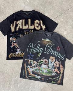 T-shirt à col rond haut de gamme pour hommes Tissu en coton Style de sérigraphie vierge doux et confortable - Product Image 2