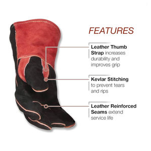 Guantes de Seguridad de Cuero Vacuno de Alto Rendimiento para Soldadura con Estándar CE de Grado AB, Guantes de Protección Eléctrica de Cuero Premium en Oferta - Product Image 6