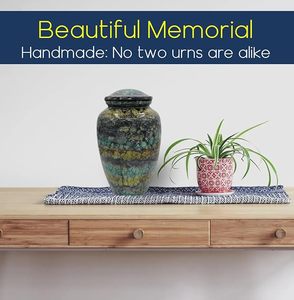 Handmade <b>Large</b> Adult Size Mosaic Glass Cremation <b>Urn</b> Unique Artwork for Funerals Individual Tiles Applied Hand Made Aluminium - Product Image 5