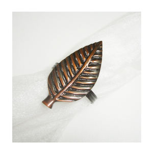 Vantage moderne porte-serviettes anneau mariage feuille de noël ronds de serviette Vintage luxe Antique Valentine solide métal rond de serviette - Product Image 1