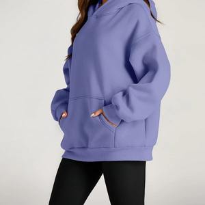 Sudadera Larga Extra Grande de Invierno para Mujer, Interior de Terciopelo, Corte Holgado, 100% Algodón, Ropa Urbana - Product Image 1