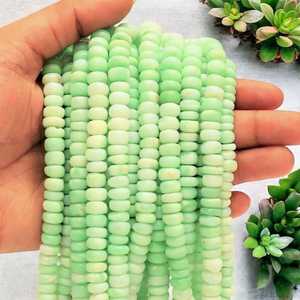 Perles de rondelle lisse d'opale verte naturelle 7mm 8mm 9mm perles de pierres précieuses en vrac pour la fabrication de bijoux bricolage artisanat en gros - Product Image 4